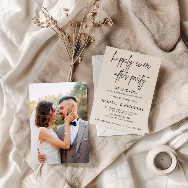 Minimalistisk Fotobrünloppsinbjudan för Elopement Inbjudningar (Skapare uppladdad)