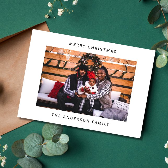 Minimalistisk fotofil i god jul-familjen julkort (Skapare uppladdad)