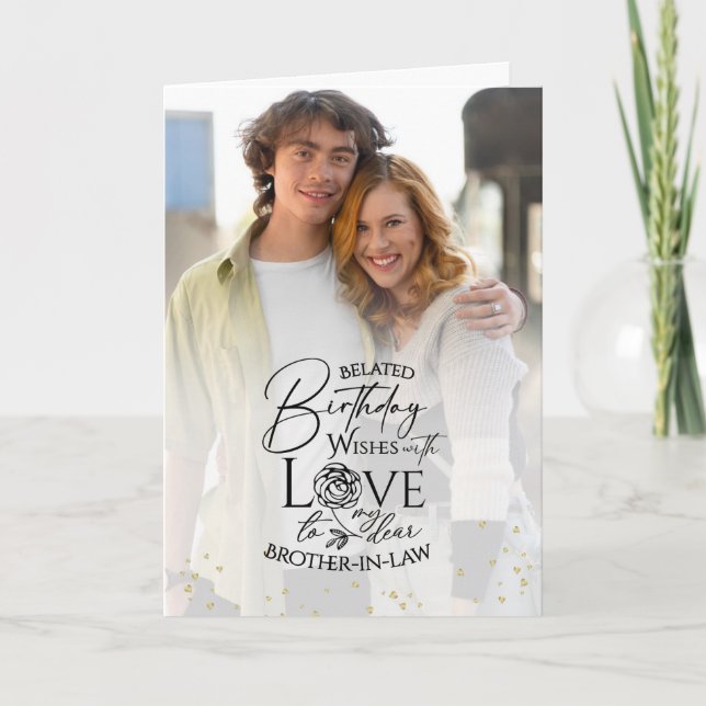 Minimalistisk fotofödelsedagspresent till svåger kort (Framsida)