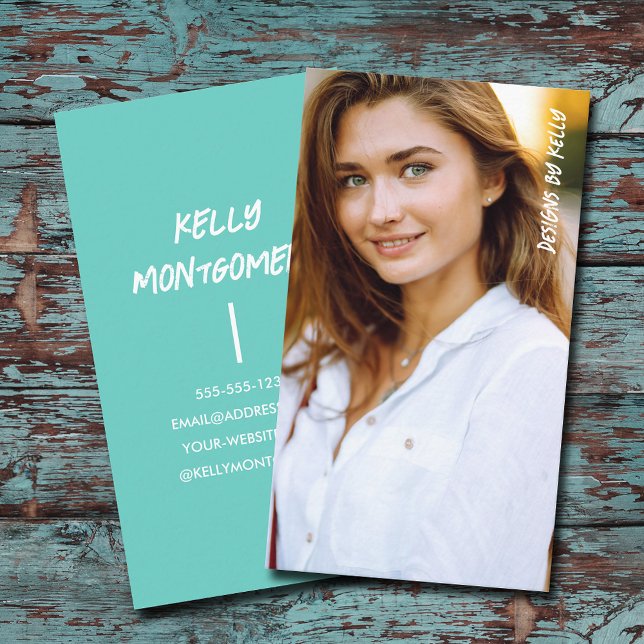 Minimalistisk fotofotofotoenkel Fullt Visitkort (Skapare uppladdad)