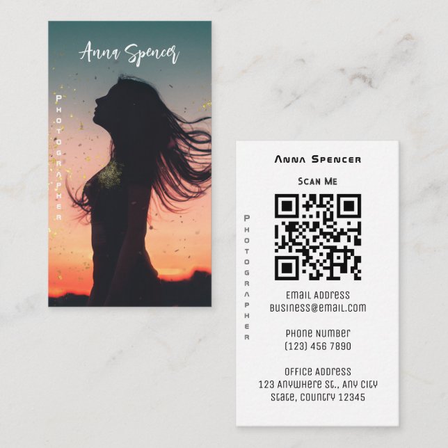 Minimalistisk fotofotofotoenkel Fullt Visitkort (Fram/baksida)