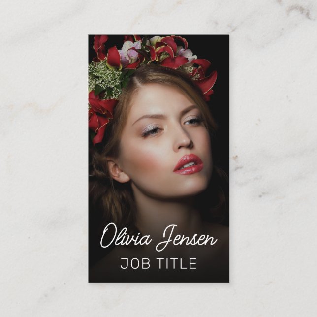 Minimalistisk fotofotomodern QR-Fullt Visitkort (Framsida)