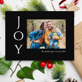 Minimalistisk Fotoglädje Svart Vitt Julkort