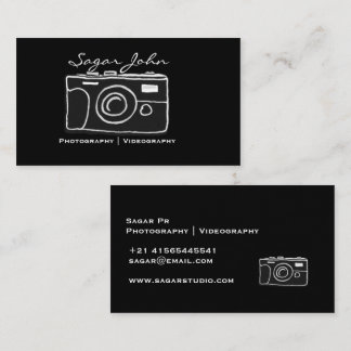 Minimalistisk Fotograf Videograf Handritad Visitkort