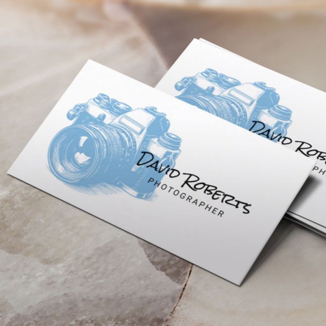 Minimalistisk fotografering av kameran Teckning Visitkort (Skapare uppladdad)