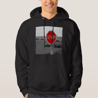 Minimalistisk fotografi av Red Stop Road-signalen Hoodie