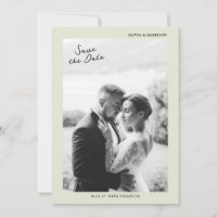 Minimalistisk Fotografi Bröllop Spara Datum Kort