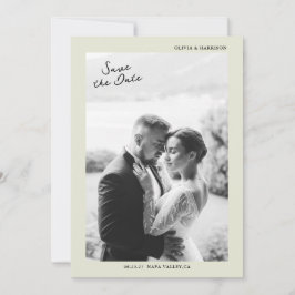 Minimalistisk Fotografi Bröllop Spara Datum Kort