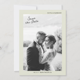 Minimalistisk Fotografi Bröllop Spara Datum Kort