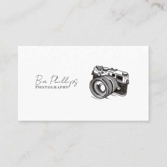 Minimalistisk Fotografi Fotograf Bild Visitkort (Framsida)