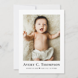 Minimalistisk Fotografi Tack & Nyfödd Förlossning Meddelande