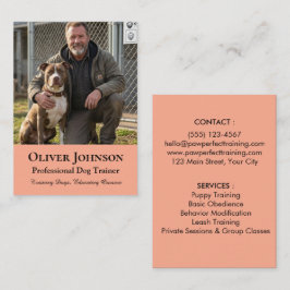 Minimalistisk fotohundtränare professionell anpass visitkort