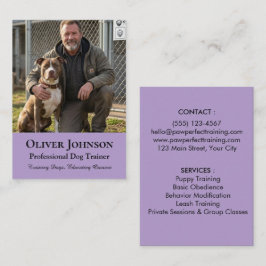 Minimalistisk fotohundtränare professionell anpass visitkort