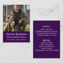 Minimalistisk fotohundtränare professionell anpass visitkort