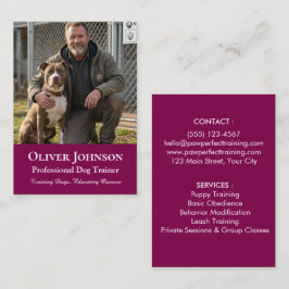 Minimalistisk fotohundtränare professionell anpass visitkort