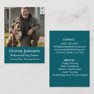 Minimalistisk fotohundtränare professionell anpass visitkort