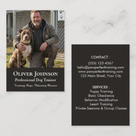 Minimalistisk fotohundtränare professionell anpass visitkort