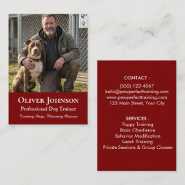Minimalistisk fotohundtränare Professionell Anpass Visitkort