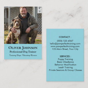 Minimalistisk fotohundtränare professionell anpass visitkort