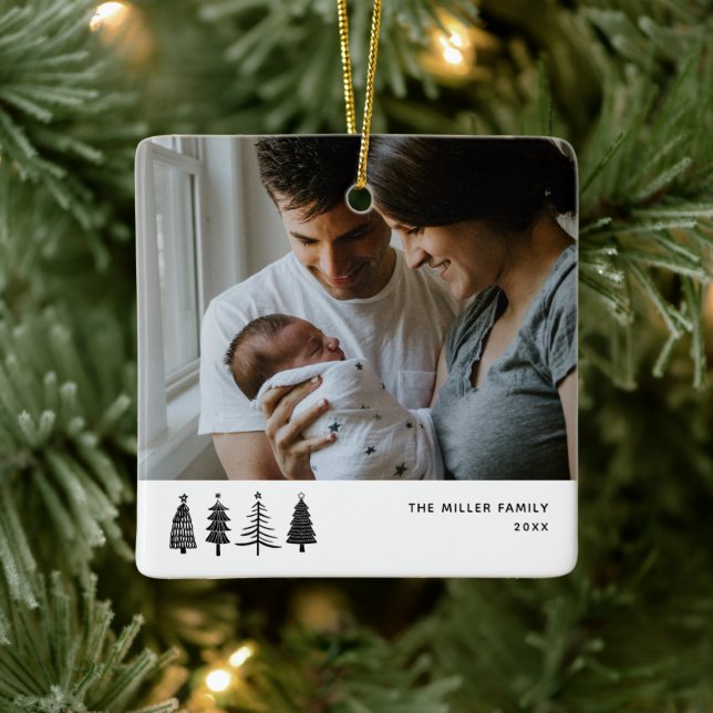 Minimalistisk fotojul Årlig keramik Julgransprydnad Keramik (Träd)