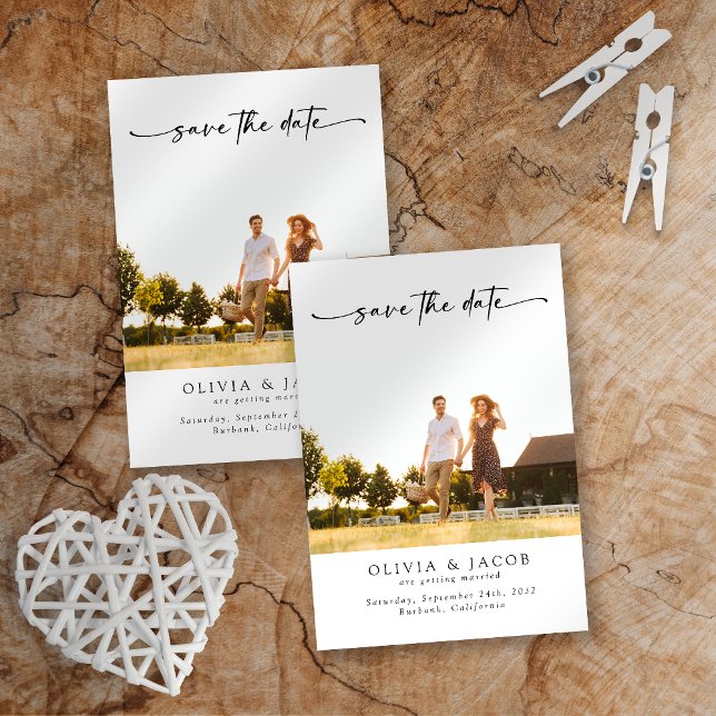 Minimalistisk fotokalligrafi Bröllop spara datum Spara Datumet (Skapare uppladdad)