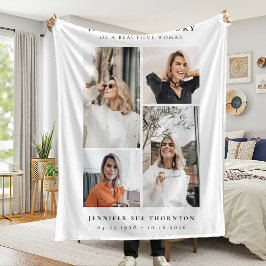Minimalistisk fotokollage till minne av fleecefilt