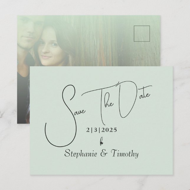 Minimalistisk fotomålmatning med anpassningsbar inbjudan vykort (Fram/baksida)