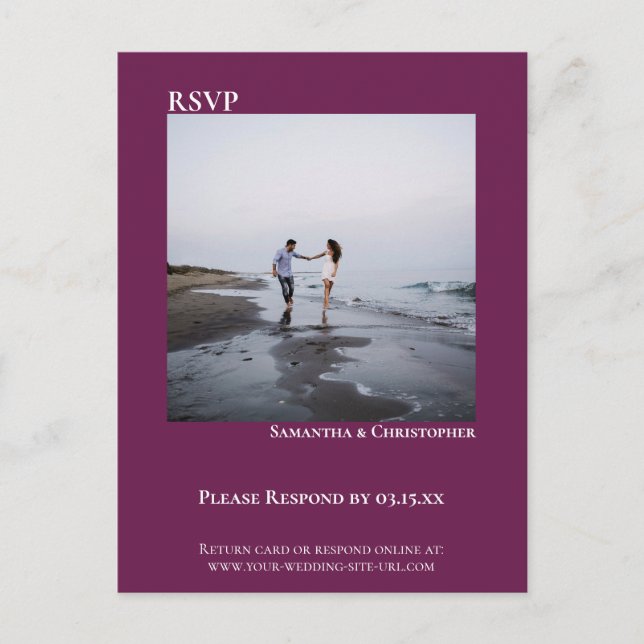 Minimalistisk fotomodern Cassis enkel Bröllop OSA Vykort (Framsida)