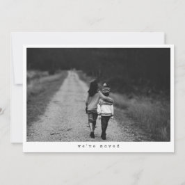 Minimalistisk fotonyhet Vi har flyttat till ny hem Meddelande