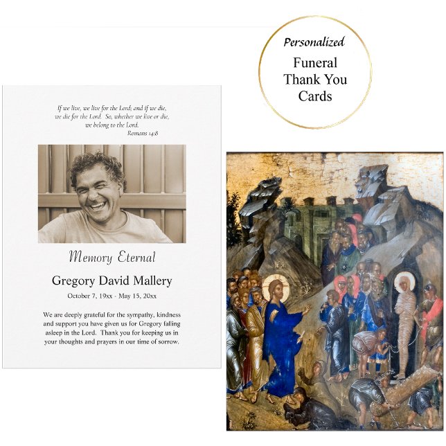 Minimalistisk fotoortodox Christian Funeral Tack Kort (Skapare uppladdad)