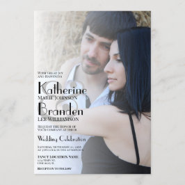 Minimalistisk fotoövertäckning Modern typografi Br Inbjudningar