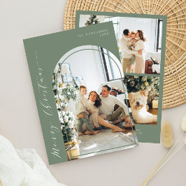 Minimalistisk fotosändning av skript God jul Julkort