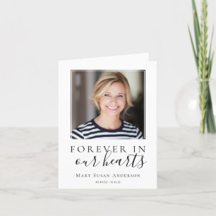 Minimalistisk fotosympati - begravning tack kort