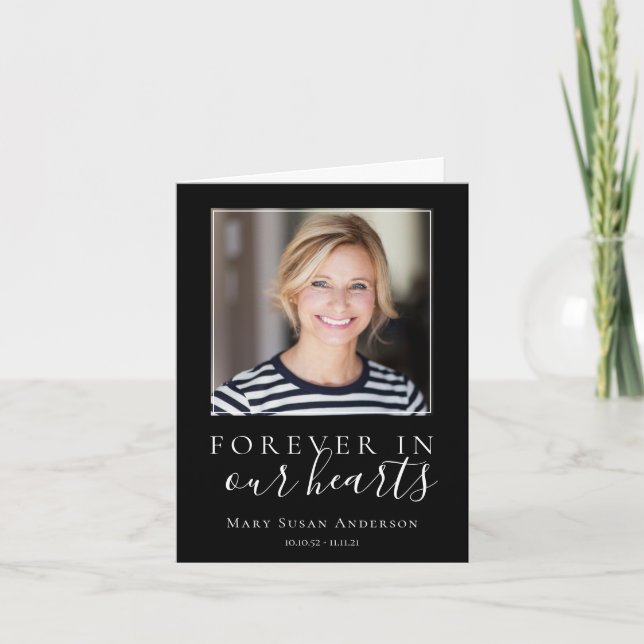 Minimalistisk fotosympati Funeral Tack-kort Tack Kort (Framsida)