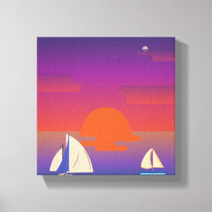 Minimalistisk Frakt Wall Art - Orange, Dusty Blue  Canvastryck