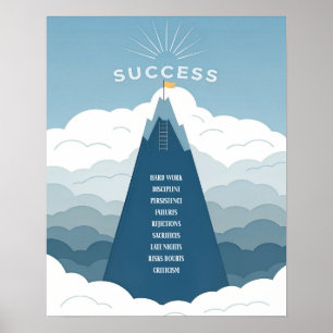 Minimalistisk framgångsrik bergsmotivation poster