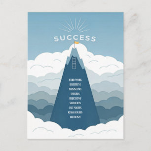 Minimalistisk framgångsrik bergsmotivation vykort