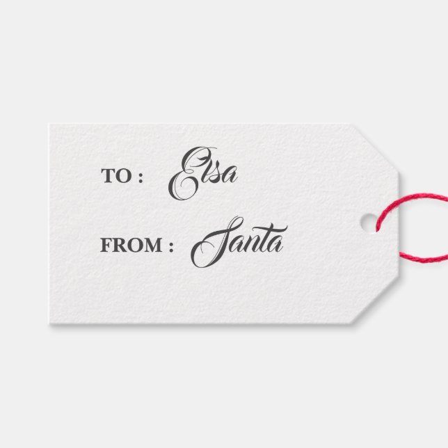 Minimalistisk från jultomtens gift-Märkre Presentetikett (Framsidan (Horisontell))