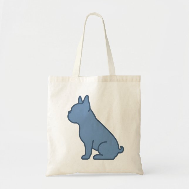 Minimalistisk fransk bulldogdesign tygkasse (Framsidan)