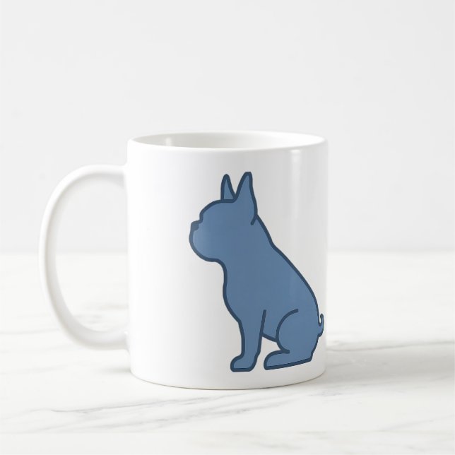 Minimalistisk fransk bulldoggdesign kaffemugg (Vänster)
