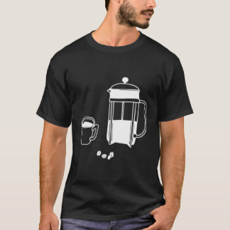Minimalistisk Fransk Presskaféillustration T Shirt