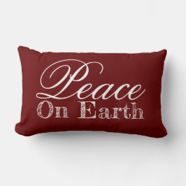 Minimalistisk fred på Earth Burgandy Maroon Lumbarkudde