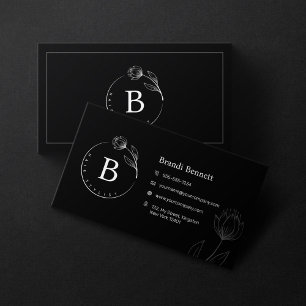 Minimalistisk Frisör Handritad Blommig Botanisk Visitkort