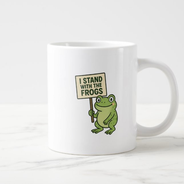 Minimalistisk Frosk Support Mugg Jumbo Mugg (Höger)