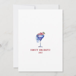 Minimalistisk Frosty Helgdagars Cocktail Julkort