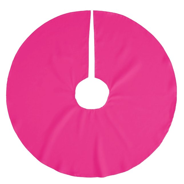 Minimalistisk fuchsia-shock rosa, fast, vanlig mod julgransmatta borstad polyester (Framsidan)