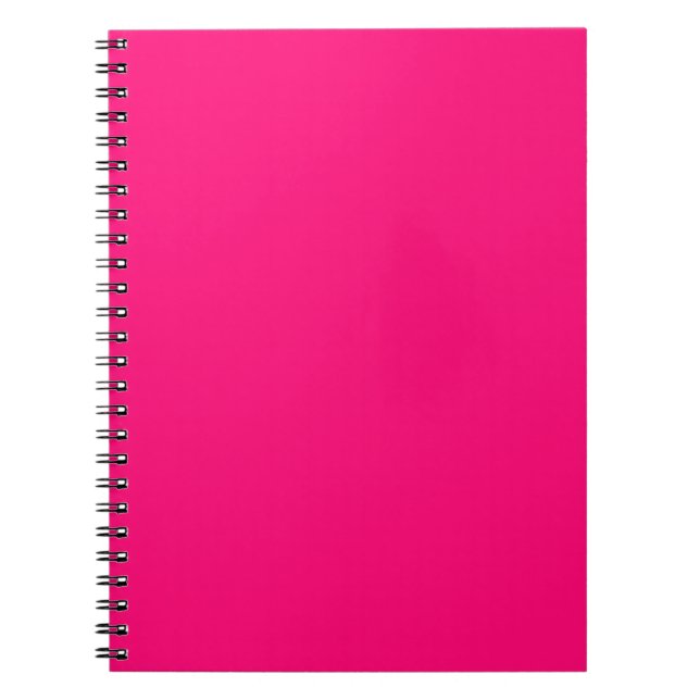 Minimalistisk fuchsia-shock rosa med fast, modern, anteckningsbok (Framsidan)