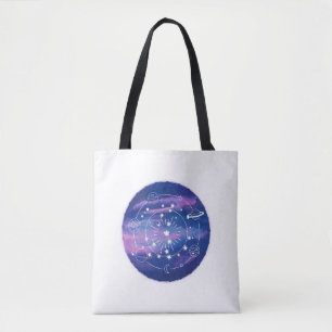 Minimalistisk galax månedesign   Kosmisk estetisk  Tygkasse