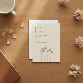 Minimalistisk Garden Blooms Bröllop Inbjudningar