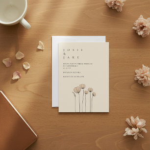 Minimalistisk Garden Blooms Bröllop Inbjudningar